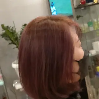カラー ミディアム ヘアー オレのヘアスタイル