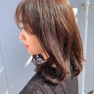 ミディアム カラー 中川 竜誠のヘアスタイル