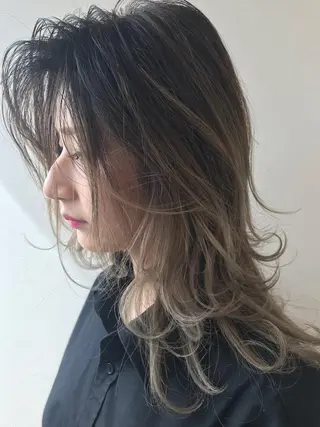 セミロング カラー パーマ ヘアアレンジ メンズ キッズ ネイル マツエク・マツパ Lien 深井店のヘアスタイル