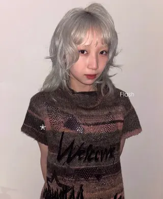 セミロング カラー ヘアアレンジ mitsuki ブリーチモデルのヘアスタイル