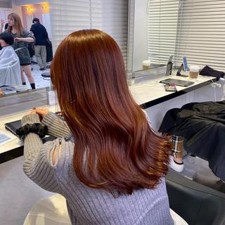 カラー 中×韓mix🥀秋色 ワンホンヘア🤍のヘアスタイル