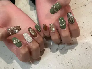 ネイル 韓国/ワンホン/長さ 出しつけ放題🎀のネイルデザイン