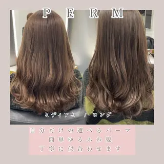 セミロング カラー パーマ 左藤健人 デジタルパーマ/縮毛のヘアスタイル