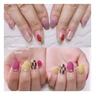 ミディアム ネイル 🐾enen style 🐾のネイルデザイン