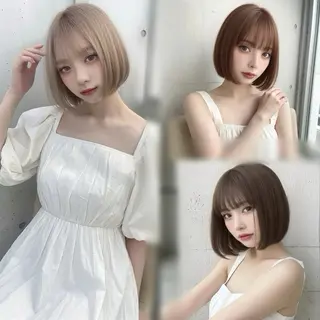 ショート カラー ボブ×艶髪｜ 艶カラー🩶石橋怜大のヘアスタイル
