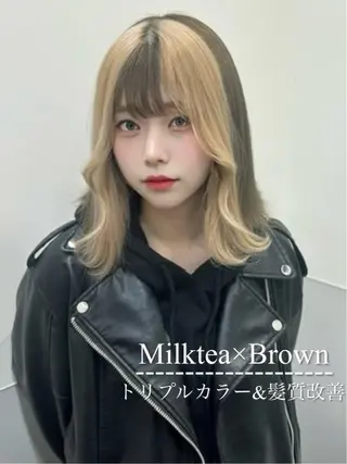 セミロング カラー ハイトーン特化💍 NØRN💍韓国のヘアスタイル