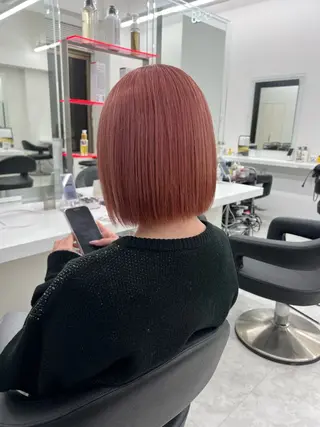 ショート カラー 💖似合わせカラー レイヤー💖縮毛矯正のヘアスタイル