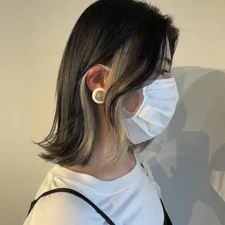 セミロング カラー ヘアアレンジ マツエク・マツパ 透明感カラー/推しカ ラー☁️JURAのヘアスタイル