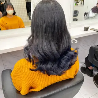 ミディアム カラー パーマ ヘアアレンジ メンズ キッズ ネイル マツエク・マツパ アイブロウ 🦋縮毛/韓国レイヤ ー/透明感カラー🦋のヘアスタイル