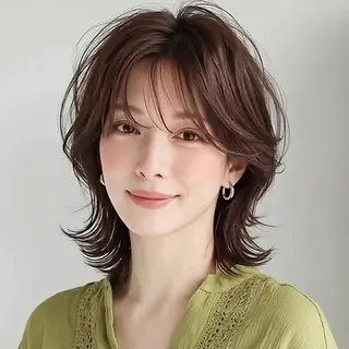 ミディアム 艶髪ストレート❇️ レイヤー❇️出町光流のヘアスタイル