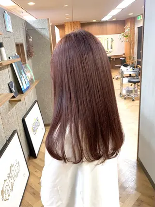 セミロング カラー ヘアアレンジ ハル🌸柔色/ ブリーチなし/艶髪のヘアスタイル