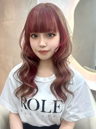 セミロング カラー 🦋高瀬寛菜🦋 韓国レイヤーのヘアスタイル