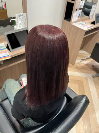 ミディアム カラー 艶髪特化 しゅんぼう 長岡髪質改善のヘアスタイル