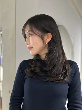 セミロング カラー 上品な大人レイヤー 🍀渋谷🍀濱口敬太のヘアスタイル