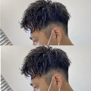 ショート パーマ メンズ 原田 涼矢のヘアスタイル