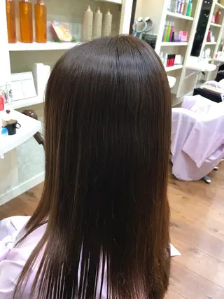 ロング 夜の縮毛矯正 服部 日出登のヘアスタイル