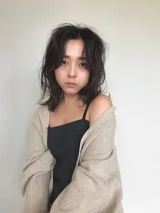 セミロング カラー パーマ ヘアアレンジ エイジングケア/大人 デザイン/FRAMEのヘアスタイル