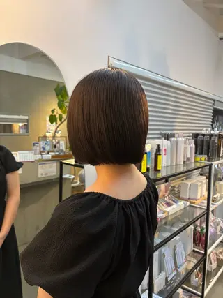 ショート miyu/ケアカラー /縮毛矯正のヘアスタイル