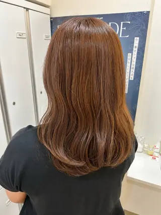セミロング カラー ゆめ ベージュカラーのヘアスタイル