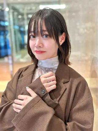 ミディアム カラー 柴田 搭司のヘアスタイル