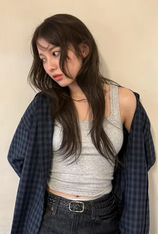 ロング カラー 韓国レイヤー　 suzuのヘアスタイル