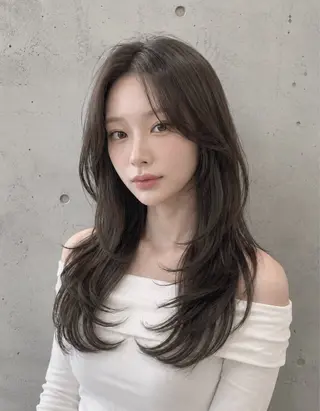 セミロング カラー ヘアアレンジ 🌫️大人韓国ヘア 🌫️naoyaのヘアスタイル