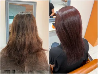 セミロング カラー 🍊髪質改善🍊縮毛 矯正🍊濱野紗奈🍊のヘアスタイル