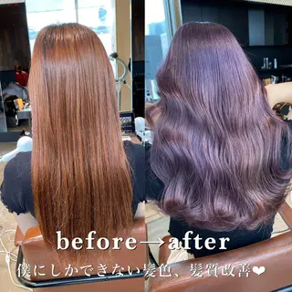 セミロング カラー 顔まわりの神様✨ 透明感カラー藤嶋秀幸のヘアスタイル