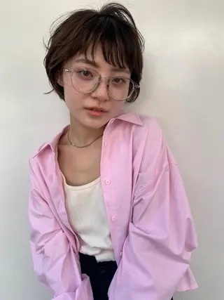 ショート パーマ カラー ネイル CEINE PATHのヘアスタイル
