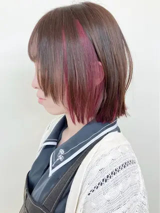 ミディアム fumika推しカラ ー/デザインカラーのヘアスタイル