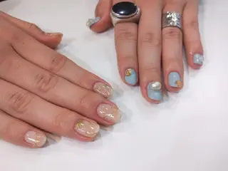 ネイル はばすみれ🎀ﾈｲﾙ 光ﾌｪｲｼｬﾙ ﾍｱのネイルデザイン