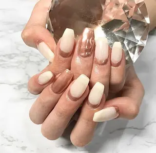 ネイル 渋谷／チップ長さ出し 👑アプレgel-xのネイルデザイン