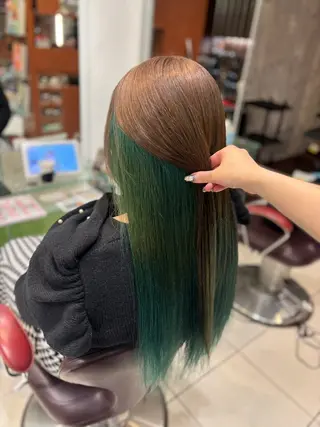 ロング カラー 🍒ブリーチカラー 🍊暖水 まりあのヘアスタイル