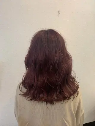 ミディアム カラー 色落ちまでキレイに！ ！女性サロンのヘアスタイル