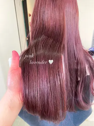 ロング カラー mizuki/ピンク ベージュ.レイヤーのヘアスタイル