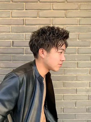 ミディアム パーマ メンズ 【川西能勢口駅1分】 木村　翔乃佑のヘアスタイル