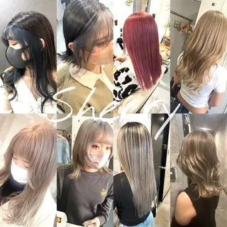 セミロング 艶髪/ハイトーン Sherryのヘアスタイル