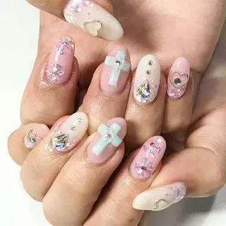 ネイル 渋谷／チップ長さ出し 👑アプレgel-xのネイルデザイン