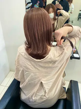 セミロング カラー レイヤーカット 赤み消し　店長/大和のヘアスタイル