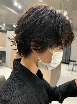 ショート パーマ ボブパーマコテ巻き風 パーマNo1深江秀平のヘアスタイル