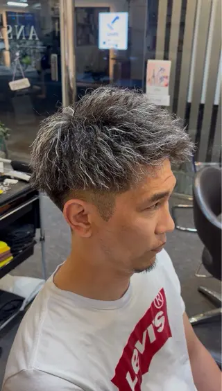 ショート カラー メンズ 質感カット × 清潔 感カット　Hiroのヘアスタイル