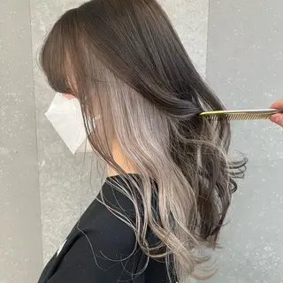 セミロング カラー ブリーチ特化 梅田本多翔のヘアスタイル
