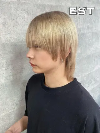 ロング メンズ ヘアアレンジ カラー エクステ MORI エクステMARIKAのヘアスタイル