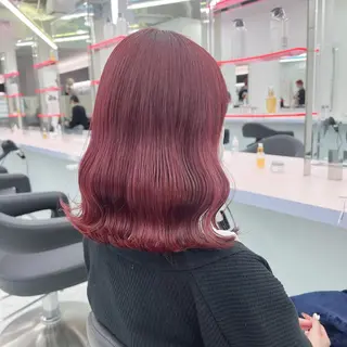 ミディアム カラー ヘアアレンジ 金山 律　暖色系カラーのヘアスタイル