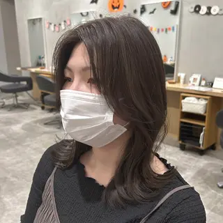 セミロング カラー 韓国ヘア×レイヤー カット/上田丈也のヘアスタイル