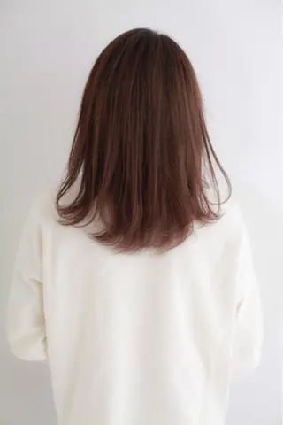 ミディアム 髪質改善\酸熱TR カット【店長】のヘアスタイル