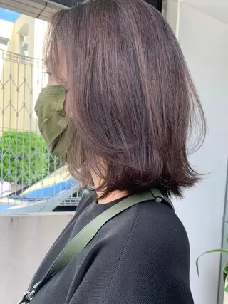 ミディアム カラー 透明感カラー✂︎ /縮毛矯正/YUKAのヘアスタイル