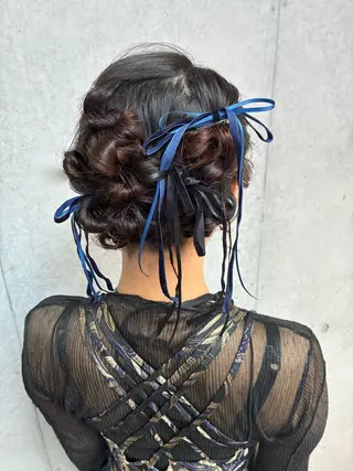 ミディアム ヘアアレンジ 勝野 麻美のヘアスタイル