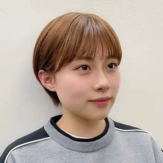 ショート カラー 似合わせレイヤー/ ケアパーマ/高倉のヘアスタイル