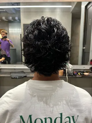ミディアム 【明大前フェード/ メンズパーマ/岳】のヘアスタイル
